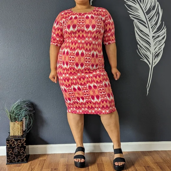 knee length dresses for ladies Lorene Dolman Midi Dress  lularoe